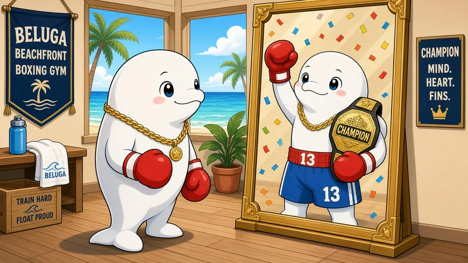#013 in the cartoon edition, looking in the mirror and seeing a champion