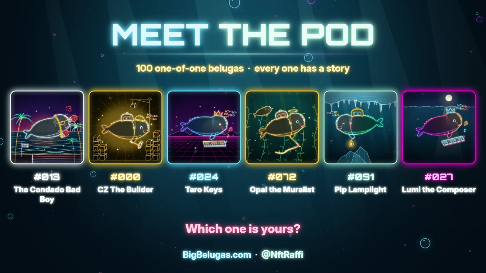 Meet the pod: #013, #000, #024, #072, #091 and #027