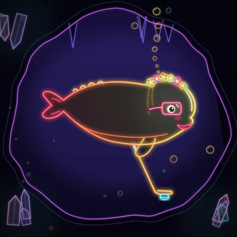 Big Belugas #005 Moss One-Timer in neon line art