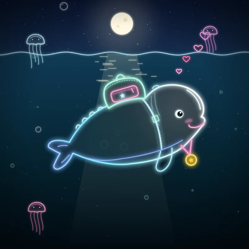Big Belugas #014 Xavi Pathfinder in neon line art