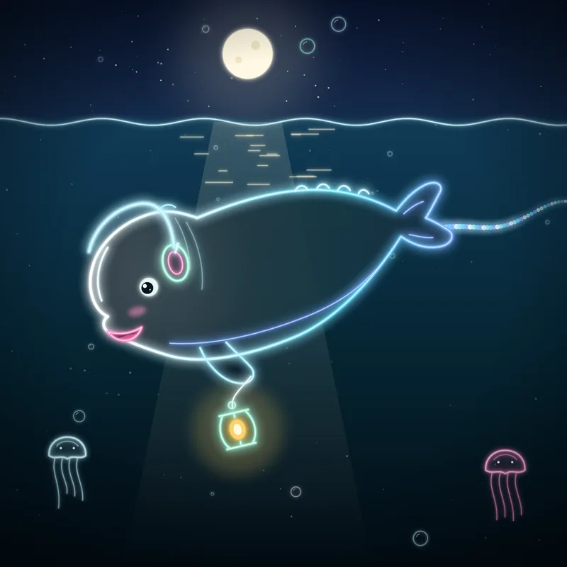 Big Belugas #053 Suki the Guide in neon line art