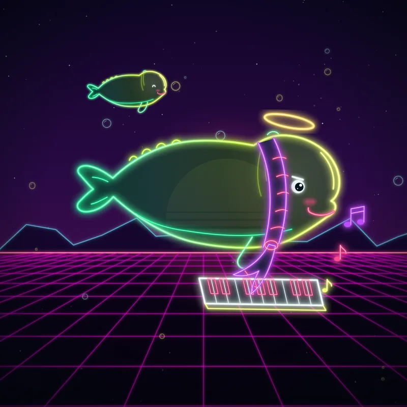Big Belugas #063 Marlo Encore in neon line art