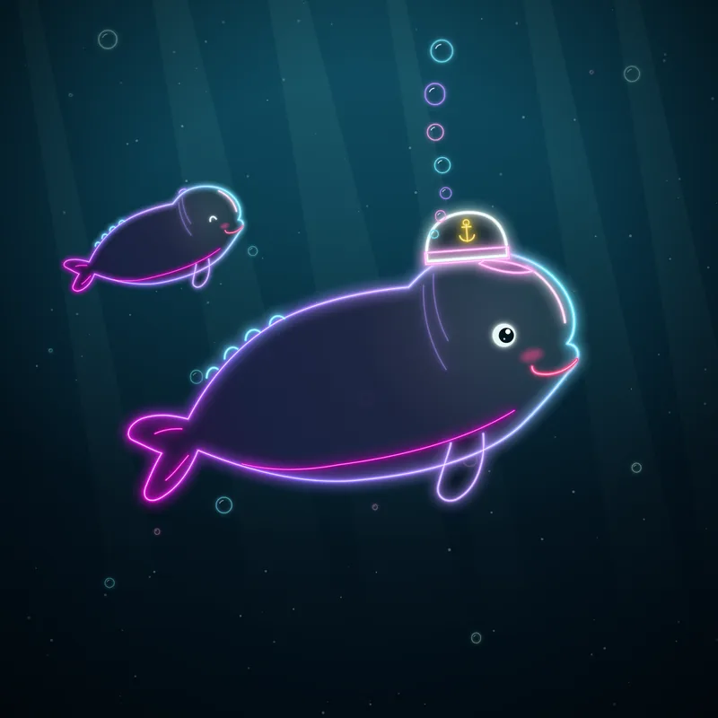 Big Belugas #070 Skipper Nemo-Rae in neon line art