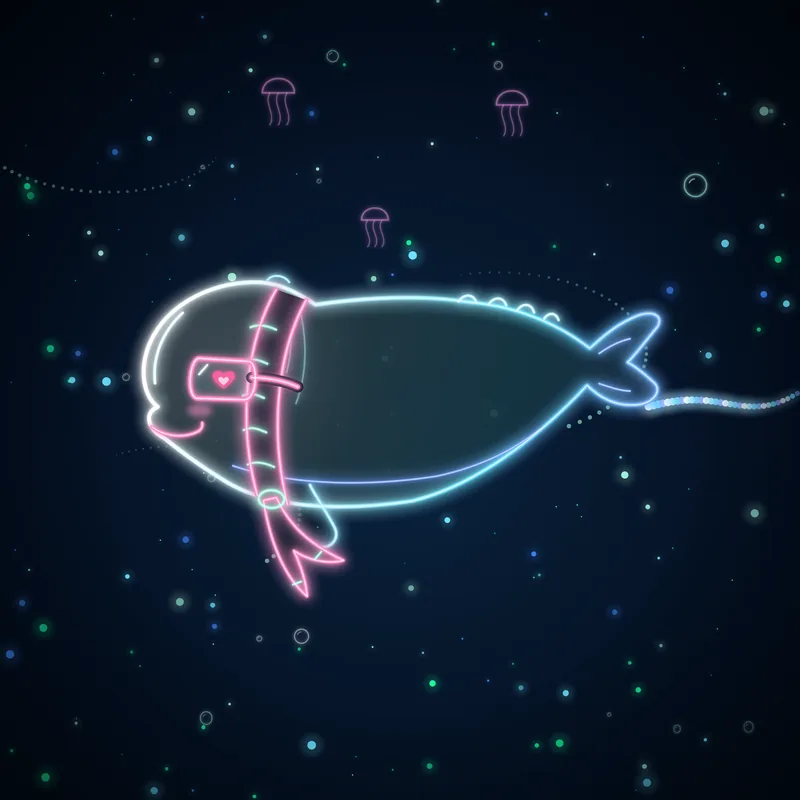 Big Belugas #099 Jojo the Swift in neon line art